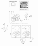 Cylinder Engine Sump OperatorS Manual Warning Label Diagram and Parts List for 21A907-0150-E9  Briggs and Stratton Engine